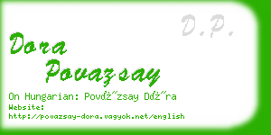 dora povazsay business card